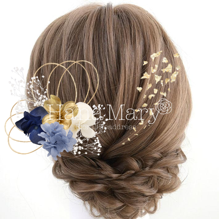 ブルーヘア飾り